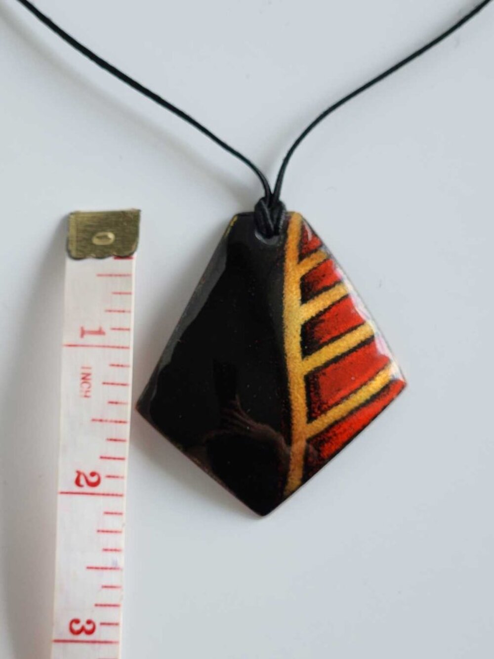 Vintage Murano glass oversized statement necklace on a cord - Picture 8 of 10